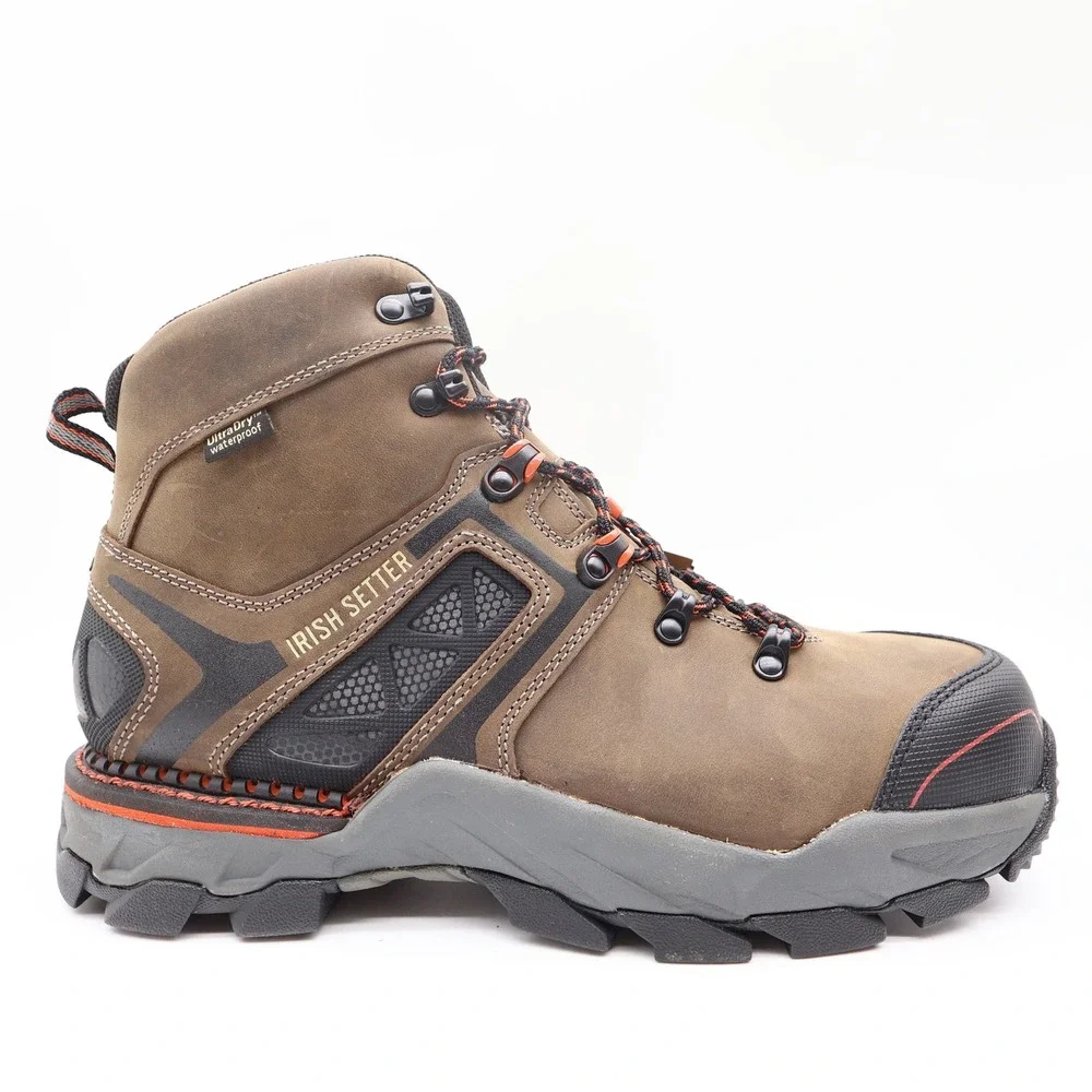 Irish Setter Boots Mens 12 D Crosby Leather Waterproof Safety Toe 83628 NIB